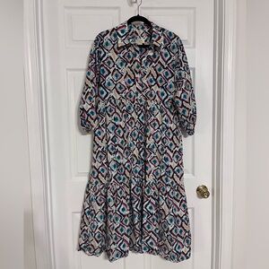 Maeve (Anthropologie) The Bettina Tiered Shirt Dress 100% Cotton - Size M